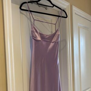 Lavender Satin Slip Dress